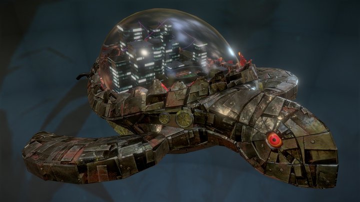 Turtle Cyberpunk - #FantasyIslandChallenge 3D Model