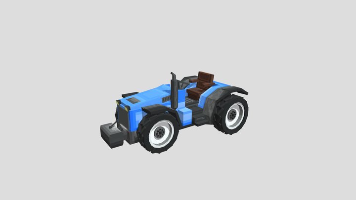 Minecraft Tractor (roofless) 3D Model