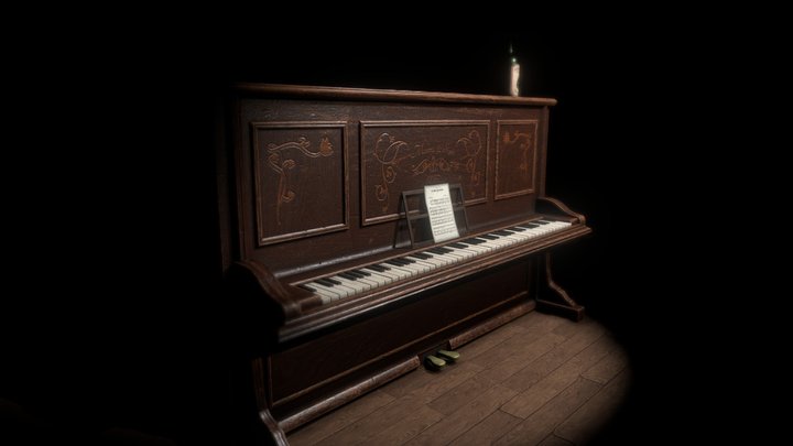 Old Saloon Piano & Pale Ale Bottle 3D Model