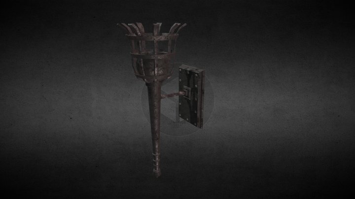 Wall Mounted Torch 3D Model