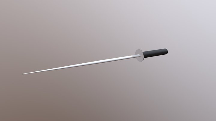 black handled sword 3D Model