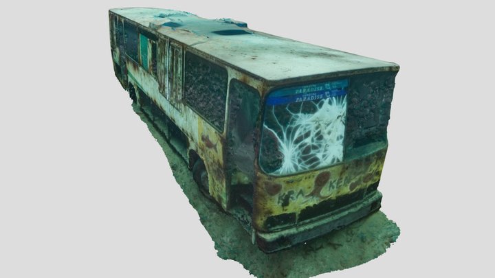 Underwater wreck of bus on Zakrzówek Quarry 3D Model