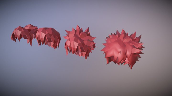 Chibi Character Hair 3D Model