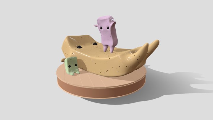 Ceramic Cute Guys (Rectangles) 3D Model