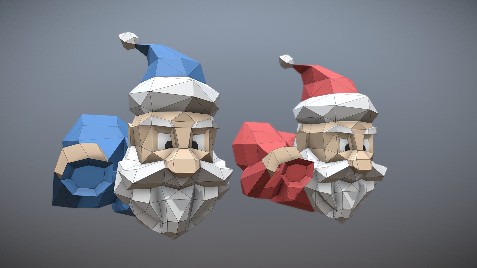 3D model Santa Claus - This is a 3D model of the Santa Claus. The 3D model is about a group of paper bags.