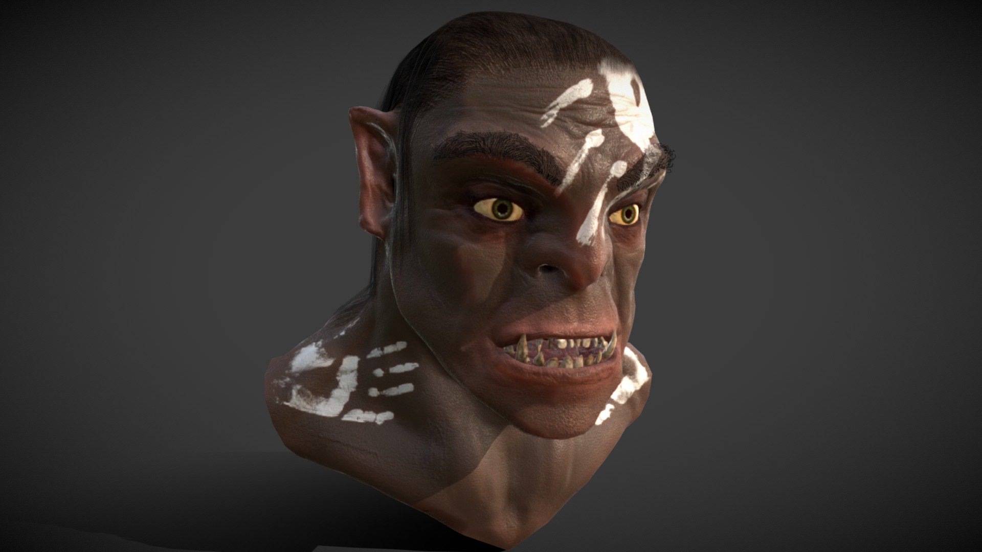 Uruk Hai Head Loose Hair Buy Royalty Free 3d Model By Chrisheslinga