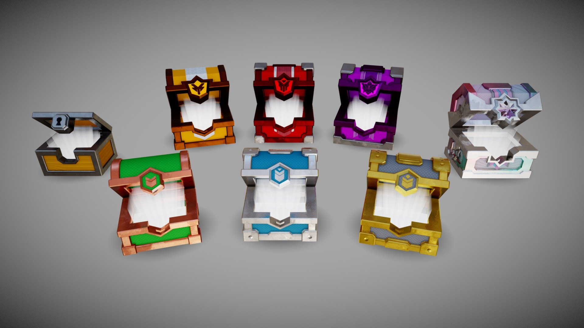 Treasure Chest Tiers Buy Royalty Free 3D model by Joel