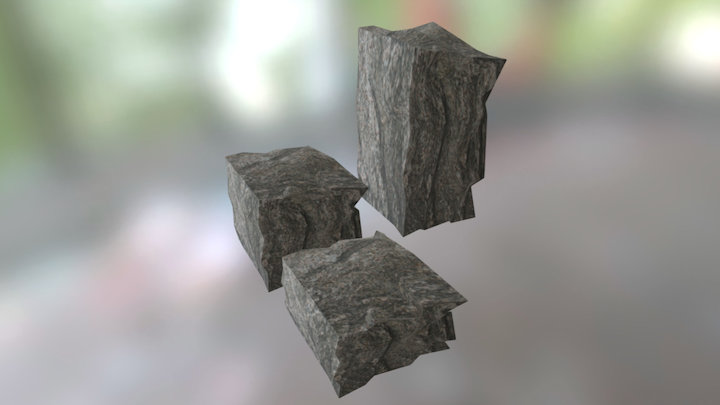 Stone Cube (rough) 3D Model
