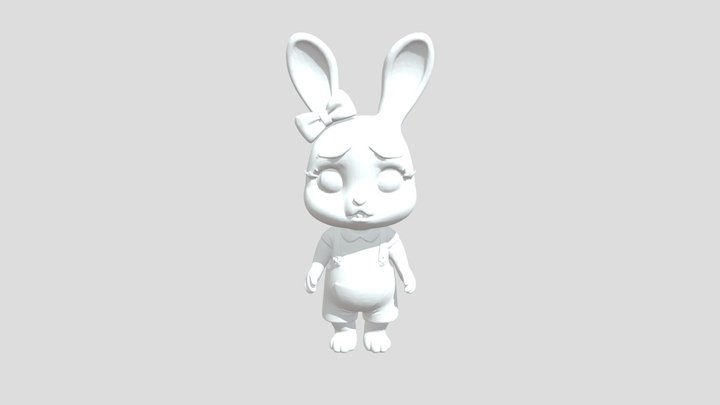 Bunny in Overalls 3D Model