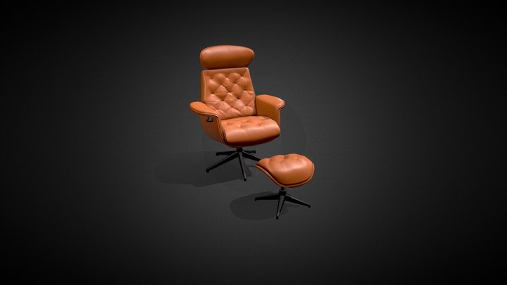Arm chair with legrest 3D Model