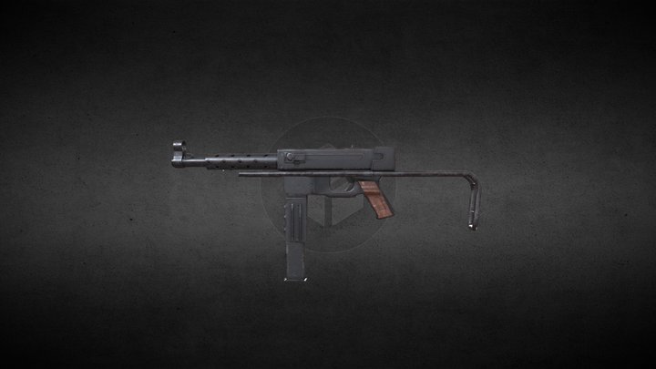 mat 49 submachine gun 3D Model