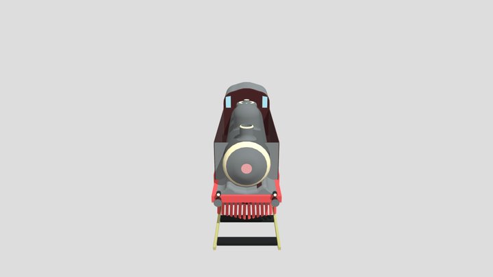 Steam Engine with Rails - 3D Model (.OBJ + .MTL)
