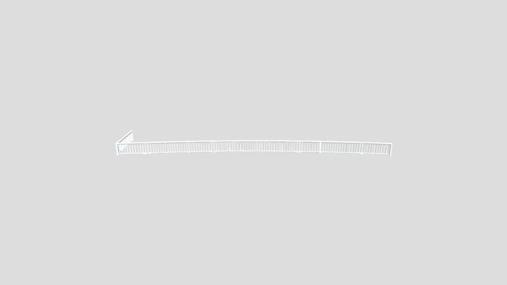 Wooden Fence in Blue Sky 3D Model
