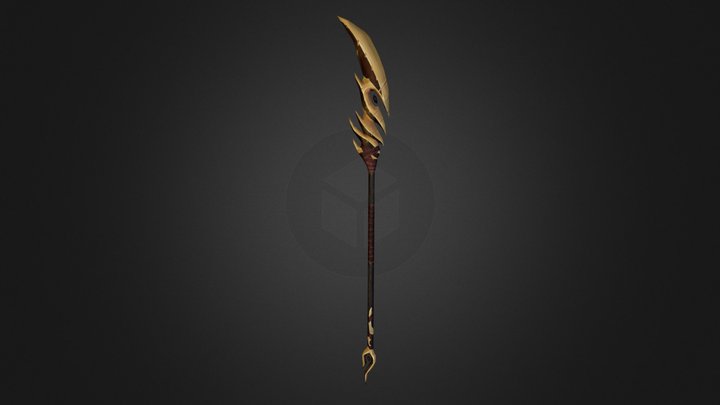 Gold spear 3D Model