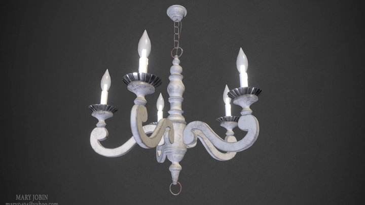 Wooden Chandelier WIP 3D Model