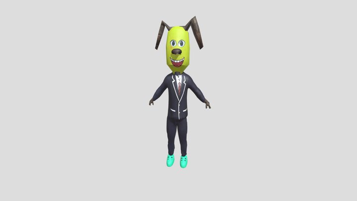 школьник желто-зелёный 3D Model