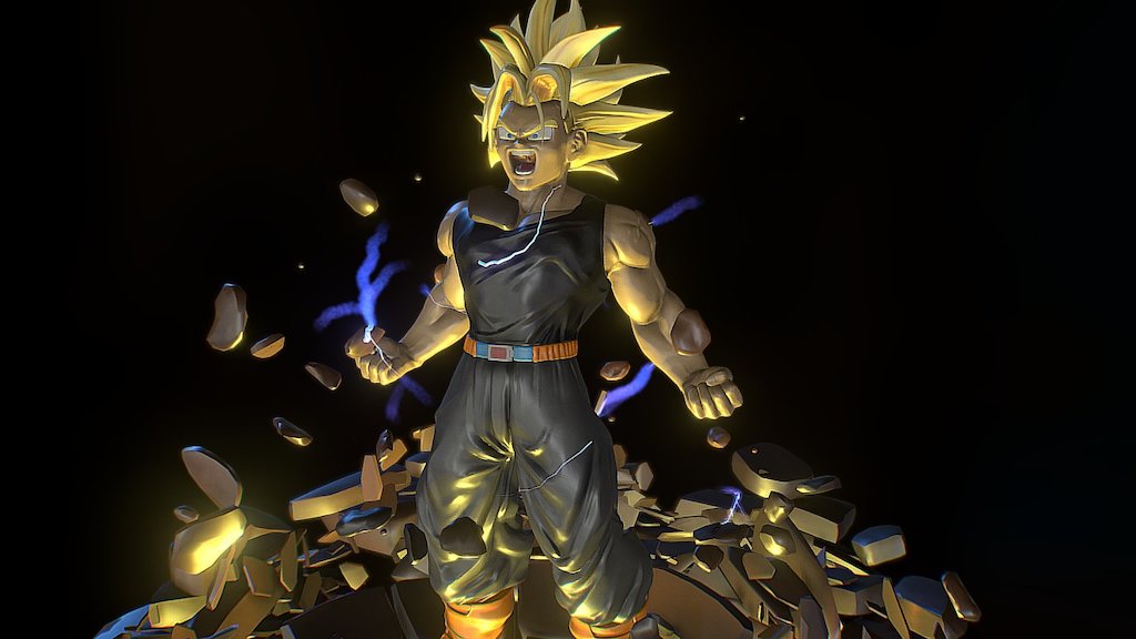 STL file Trunks head of the future SSJ 🔮・3D printable model to