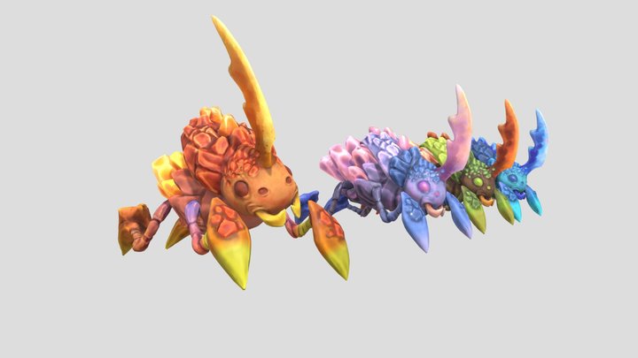 Stylized Fantasy Elemental Crab 3D Model