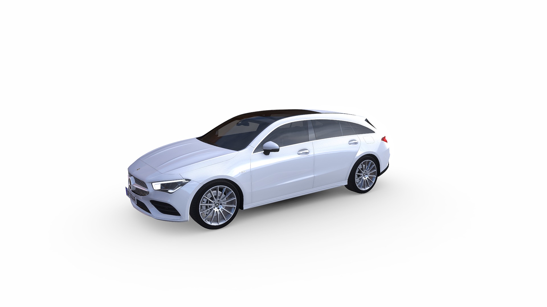 3D model Mercedes- Benz CLA Shooting Brake 2020 - This is a 3D model of the Mercedes- Benz CLA Shooting Brake 2020. The 3D model is about a white car with a black background.