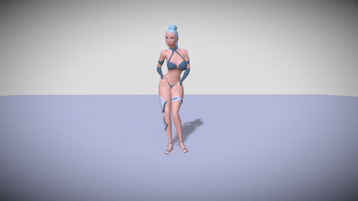 Low-poly Sexy Character - Snake Hip Hop Dance 3D Model