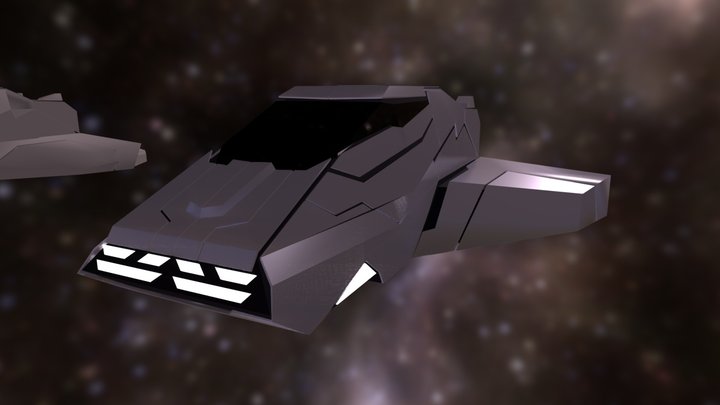 Spaceship low poly 3D Model