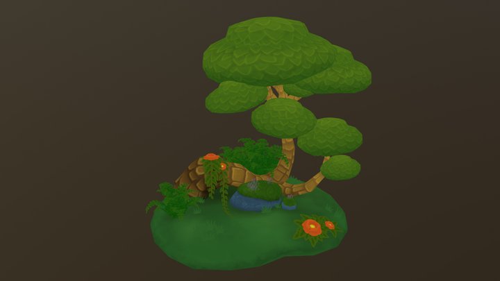 Fantasy Forest Diorama 3D Model