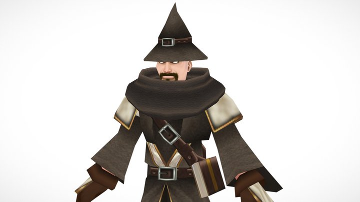 Wizard RPG LowPoly 3D Model