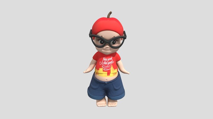 Apple Kid in the Big City 3D Model