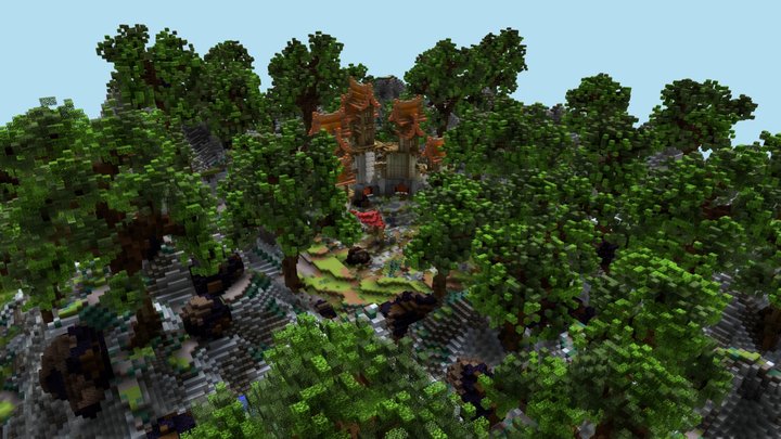 Minecraft Fantasy Portals Castle 3D Model