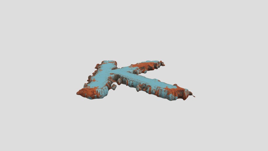 Rough Metal Letter K