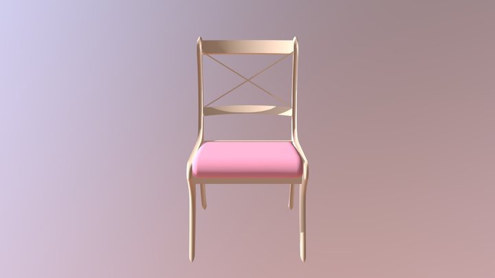 Simple Wood and Cloth Chair 3D Model