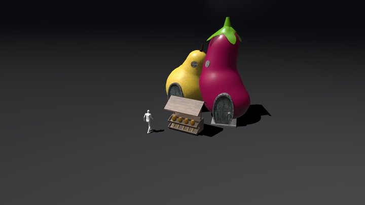 Fruit houses 3D Model