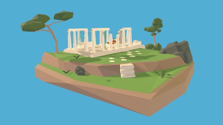 Simple Scene : Greek Ruins 3D Model
