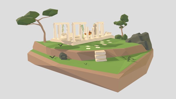 Simple Scene : Greek Ruins 3D Model
