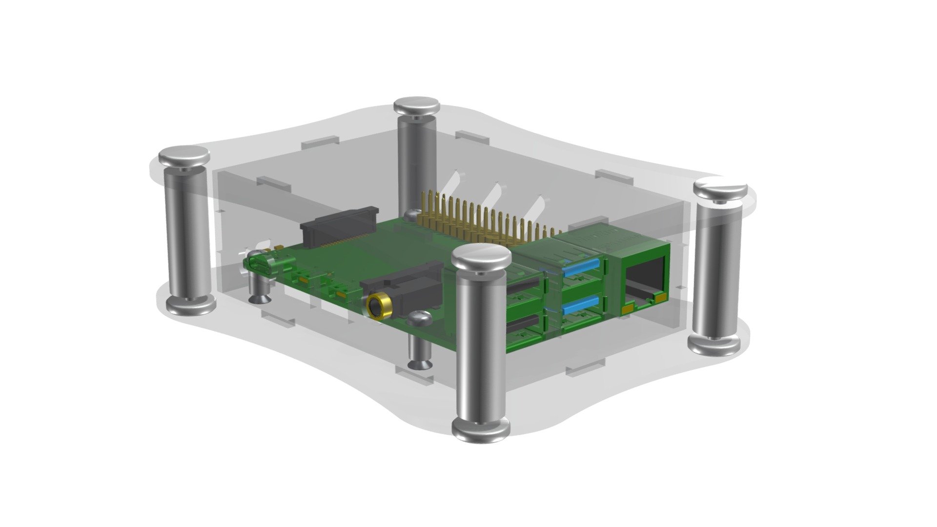 RPA-4B-1 - Single board type (PCB mount image) — Sketchfab embed 3D viewer