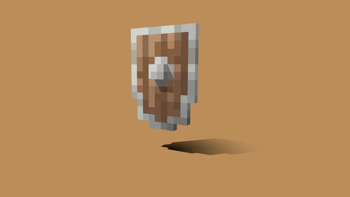 Minecraft voxel pixel shield 3D Model