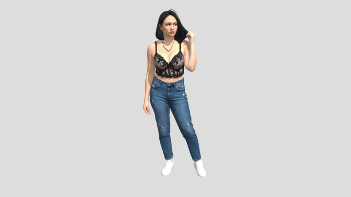 Lace and Denim Portrait – Modello 3D gratuito STL
