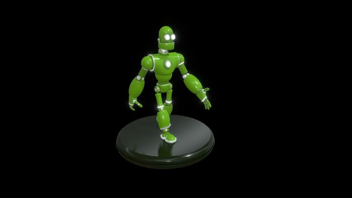 Robot model and basic animation. 3D Model