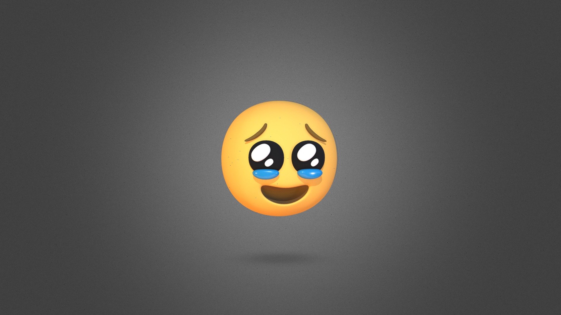 Face Holding Back Tears Emoji Buy Royalty Free 3D model by