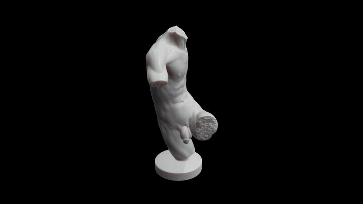 Male Stone Torso 3D Model