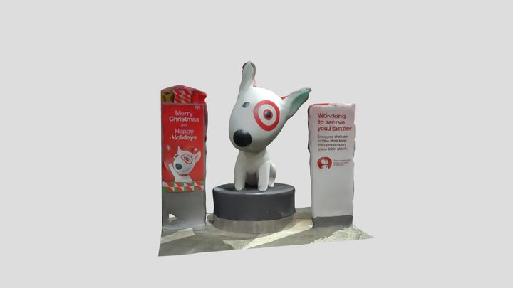 Target Dog Statue Display 3d Scan 3D Model