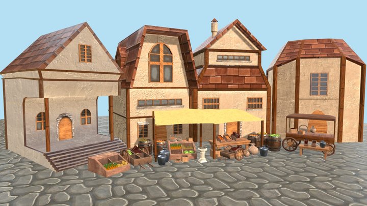 Lost Treasure Medieval Market 3D Model