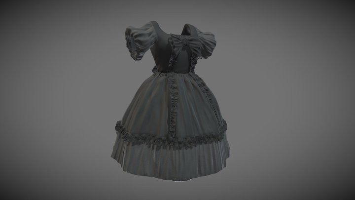 Gothic Lolita Dress 3D Model