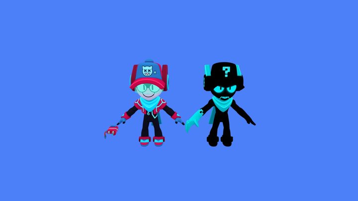 Glitch Larry and Lawrie 3D Model