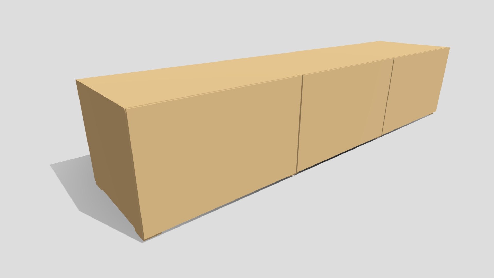 Low Poly Wooden TV Cabinet #1