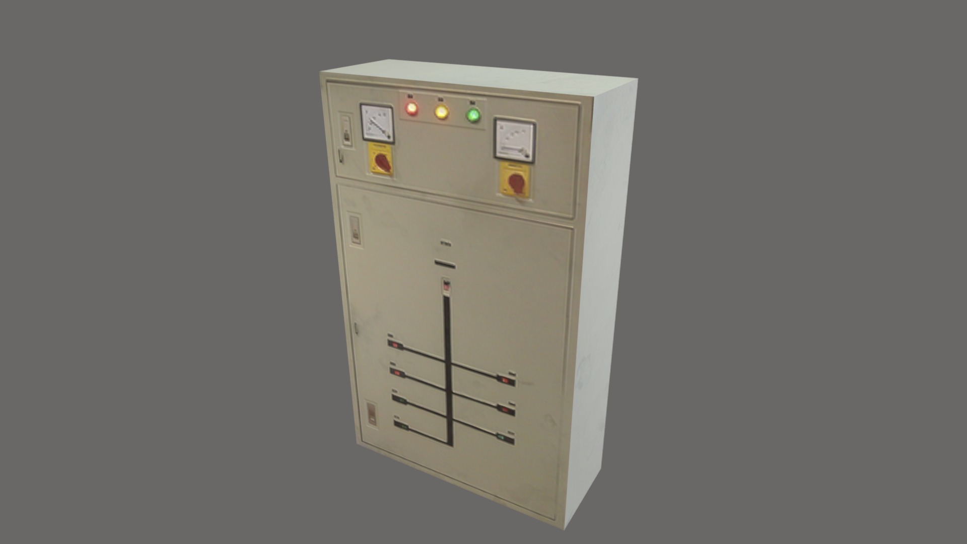 3D model Electrical cabinet 03 - This is a 3D model of the Electrical cabinet 03. The 3D model is about a white rectangular object with buttons and a screen.