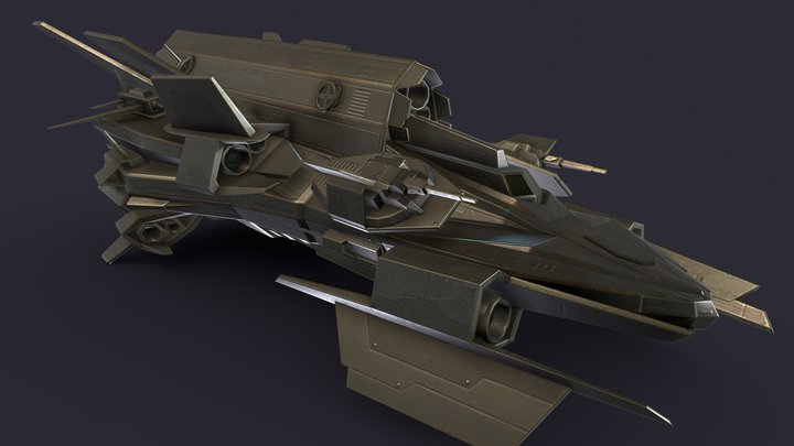 Spaceship Lowpoly 3D Model