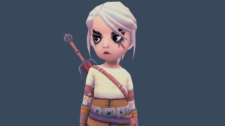 Low Poly Ciri 3D Model