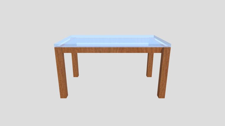 Tisch mit Glasplatte 3D Model