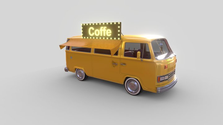 Caffee Van Car 3D Model